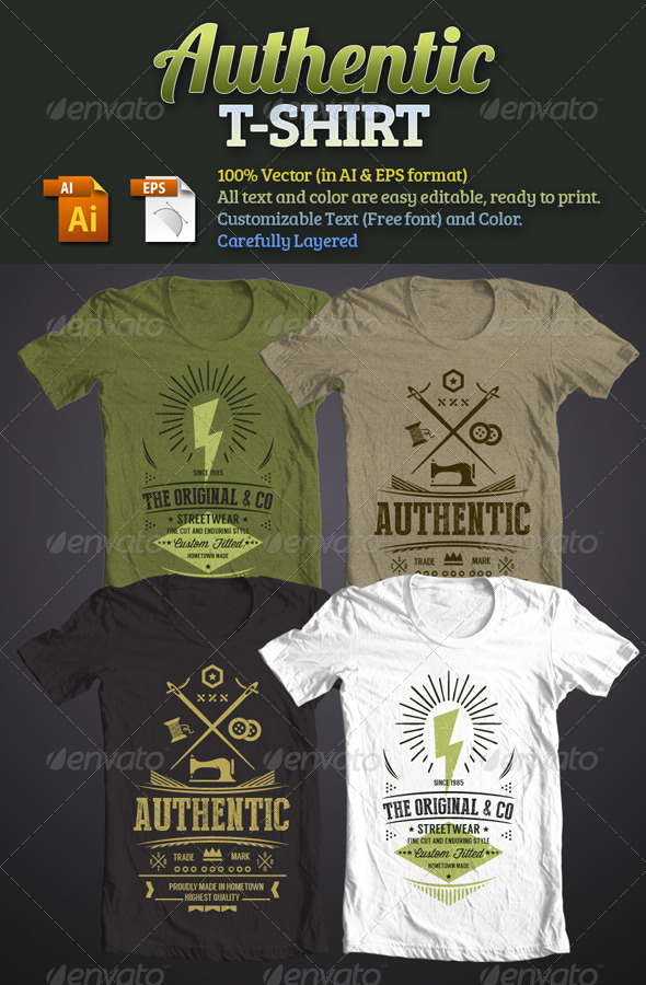 GraphicRiver Authentic T-Shirt 6424032 GraphicRiver Authentic T-Shirt 6424032