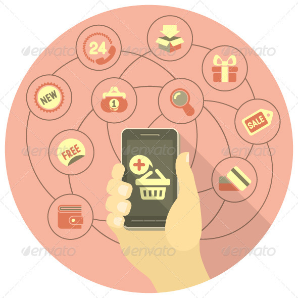 GraphicRiver Online Shopping Concept with a Phone 6427539 GraphicRiver Online Shopping Concept with a Phone 6427539