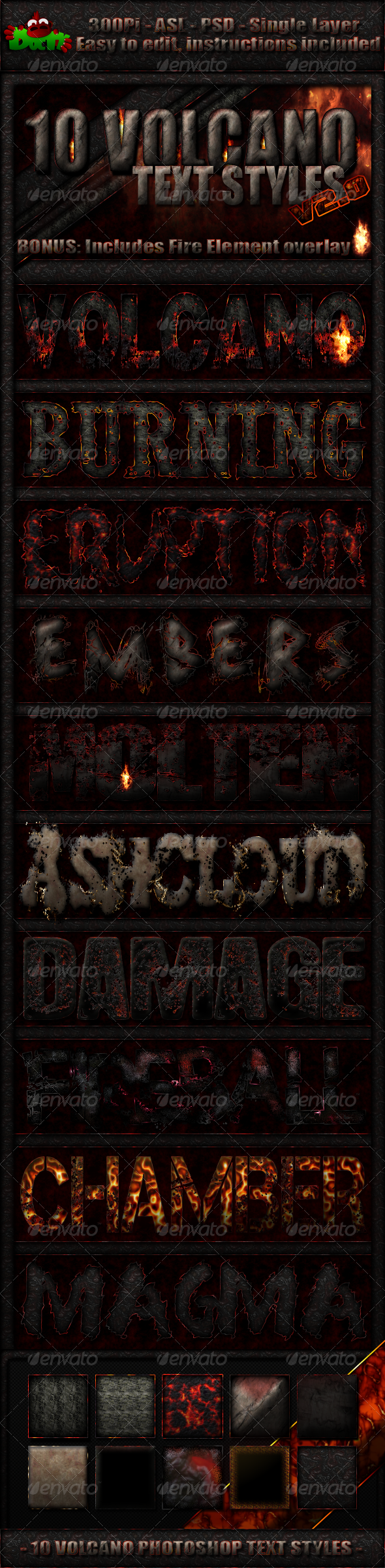 10 Volcano Text Styles - Text Effects Styles
