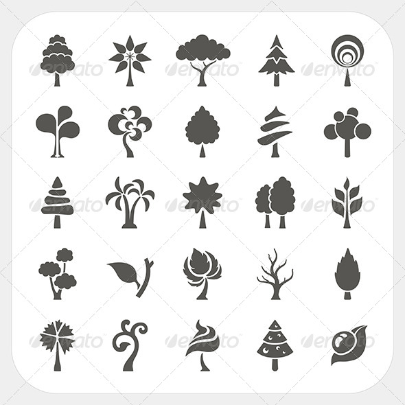 GraphicRiver Abstract Tree Icons Set 6434463 GraphicRiver Abstract Tree Icons Set 6434463