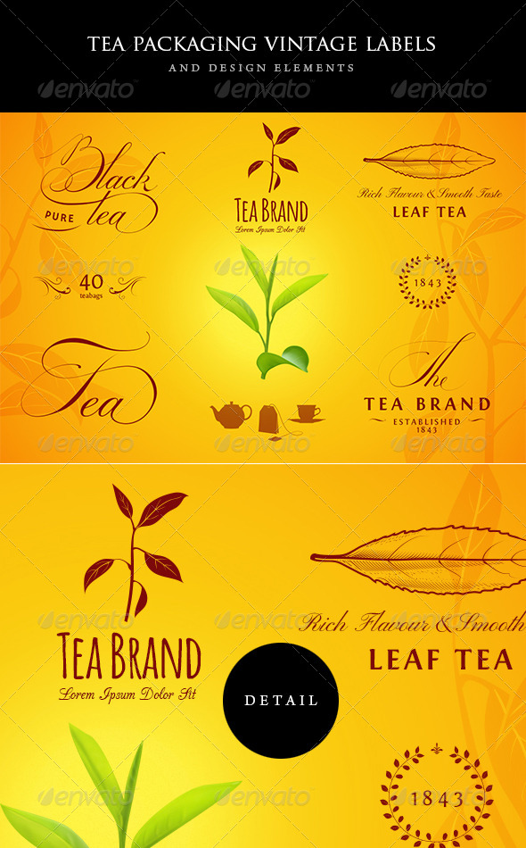 GraphicRiver Tea Vintage Labels and Design Elements 6435183 GraphicRiver Tea Vintage Labels and Design Elements 6435183