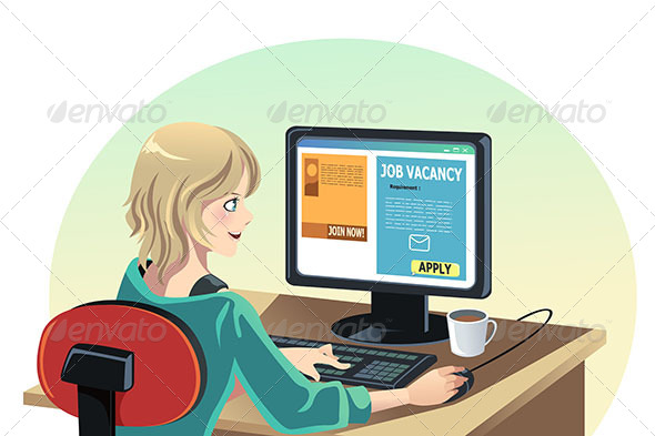 GraphicRiver Woman Searching for a Job 6435436 GraphicRiver Woman Searching for a Job 6435436