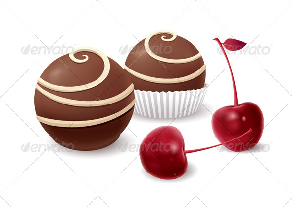 GraphicRiver Chocolate Candy and Cherry 6435700 GraphicRiver Chocolate Candy and Cherry 6435700