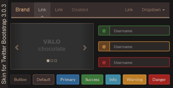 VALO Chocolate - Bootstrap 3 Skin