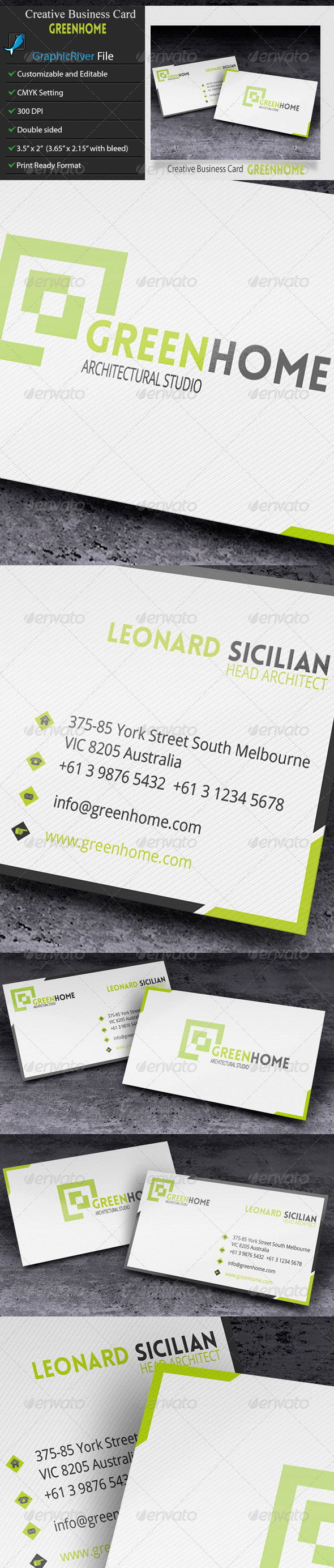 GraphicRiver Creative Business Card GreenHome 6401753 GraphicRiver Creative Business Card GreenHome 6401753