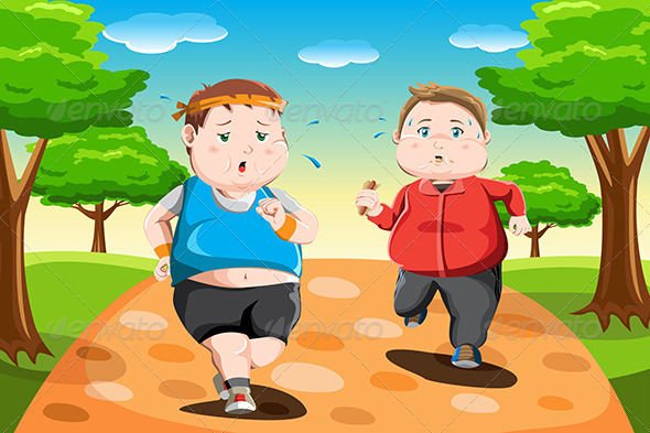 GraphicRiver Overweight Kids Running 6442548 GraphicRiver Overweight Kids Running 6442548
