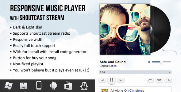 Coolest responsive Music Player & Shoutcast Stream