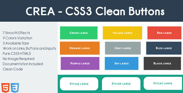 CREA - CSS3 Clean Buttons