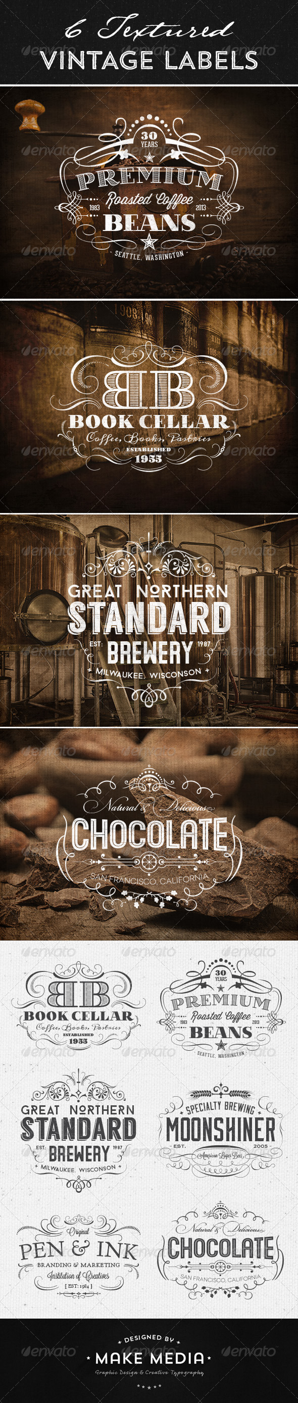 GraphicRiver Textured Vintage Labels 6448931 GraphicRiver Textured Vintage Labels 6448931