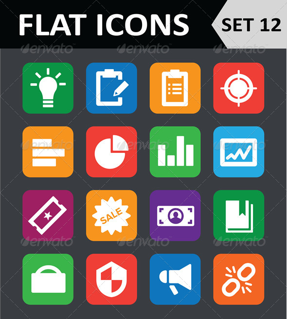 GraphicRiver Universal Colorful Flat Icons Set 12 6450764 GraphicRiver Universal Colorful Flat Icons Set 12 6450764
