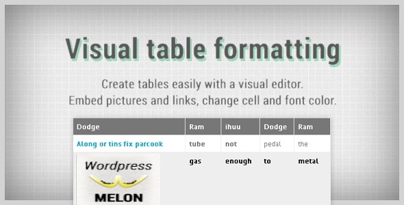 Visual Table Formatting - CodeCanyon Item for Sale
