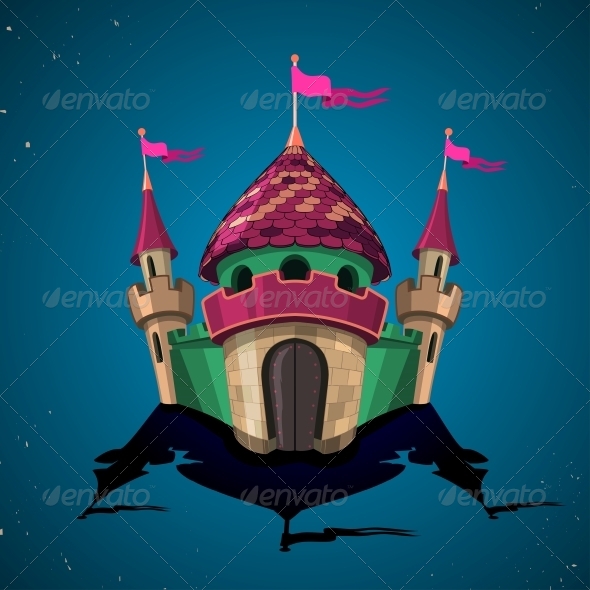 GraphicRiver Cartoon Fortified Castle with Flags 6462880 GraphicRiver Cartoon Fortified Castle with Flags 6462880