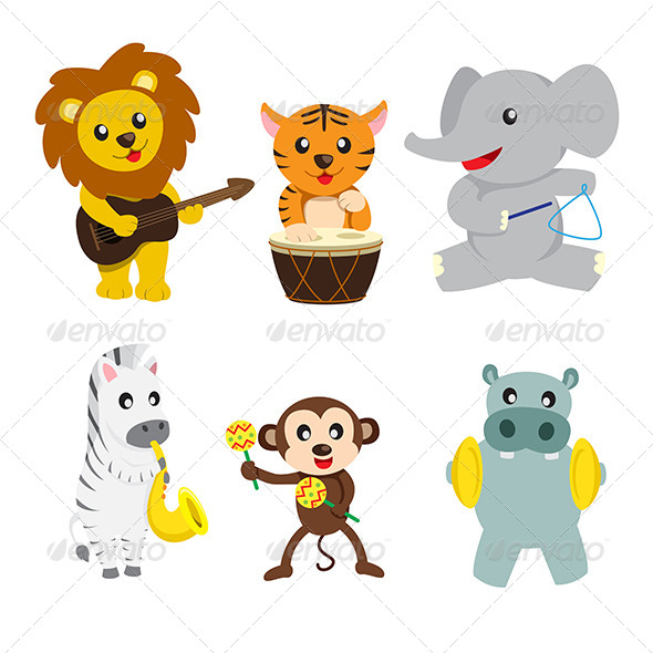 GraphicRiver Animals Playing Music 6467882 GraphicRiver Animals Playing Music 6467882
