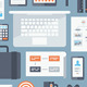 Business Items Flat Icons Set