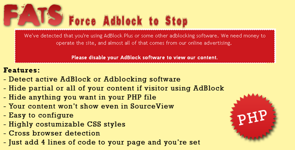 CodeCanyon FATS Force Adblock To Stop 6413372 CodeCanyon FATS Force Adblock To Stop 6413372