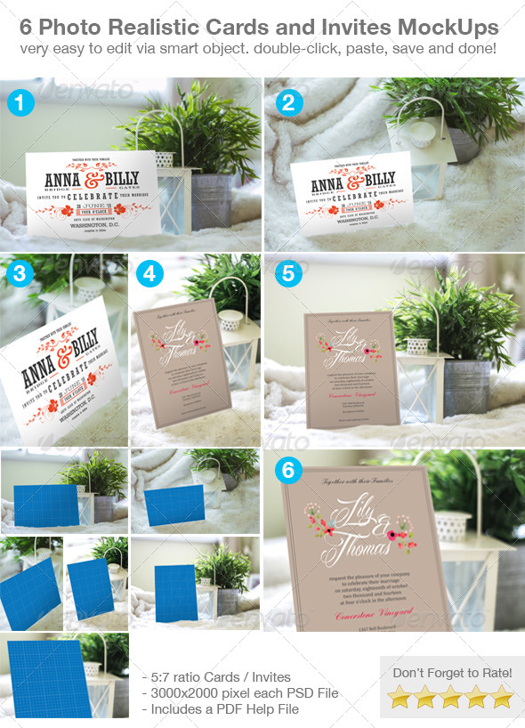 GraphicRiver 6 Photo Realistic Cards and Invites Mock-Ups 6478149 GraphicRiver 6 Photo Realistic Cards and Invites Mock-Ups 6478149