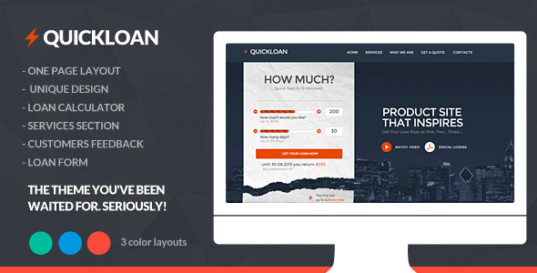 ThemeForest QuickLoan Get Your Loan Today One Page Layout 6480518 ThemeForest QuickLoan Get Your Loan Today One Page Layout 6480518