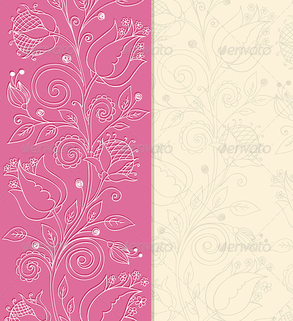 GraphicRiver Pink Background with Hand Drawn Flowers 6481687 GraphicRiver Pink Background with Hand Drawn Flowers 6481687