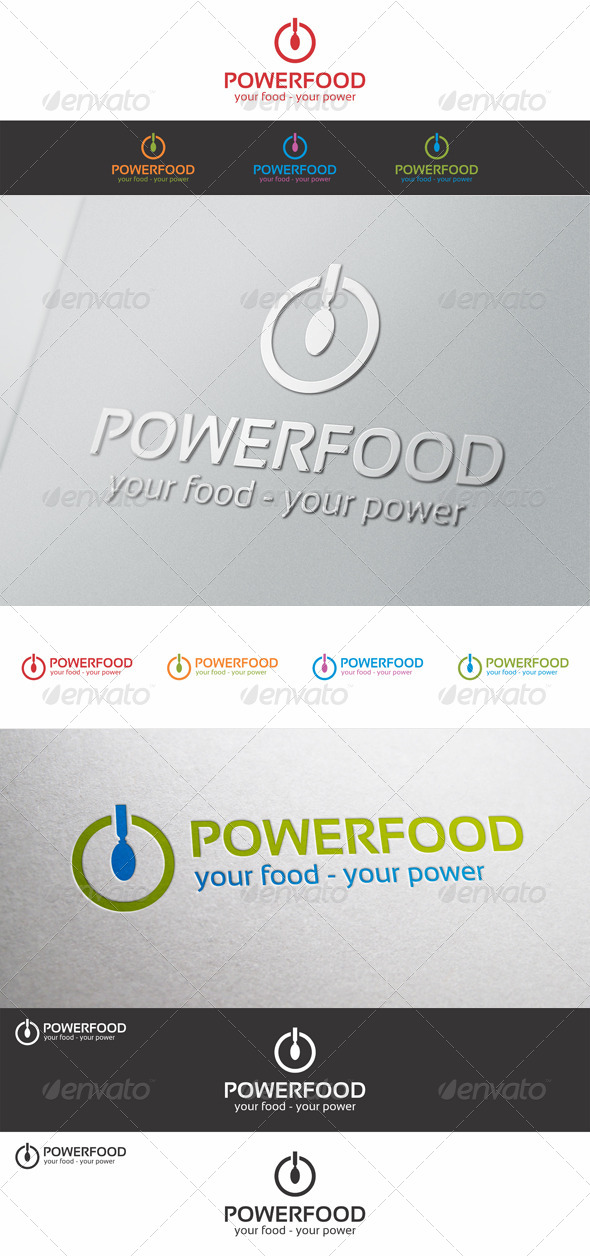 Power Food Logo Template - Food Logo Templates