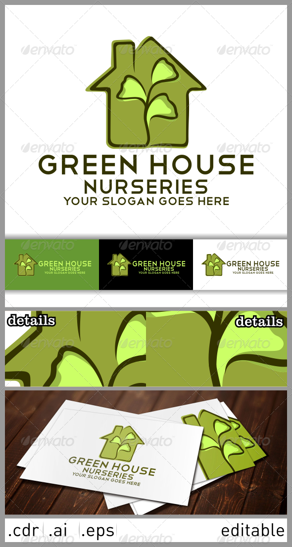 Green House Nurseries Logo Template (Nature)