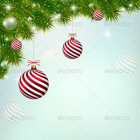 GraphicRiver Christmas Blue Background with Red New Year Balls 6483512 GraphicRiver Christmas Blue Background with Red New Year Balls 6483512
