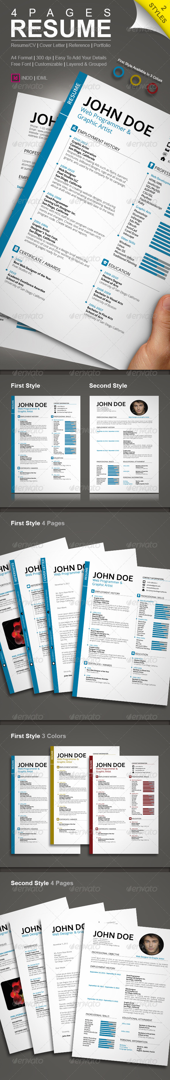 GraphicRiver Resume with Two Styles 6451807 GraphicRiver Resume with Two Styles 6451807