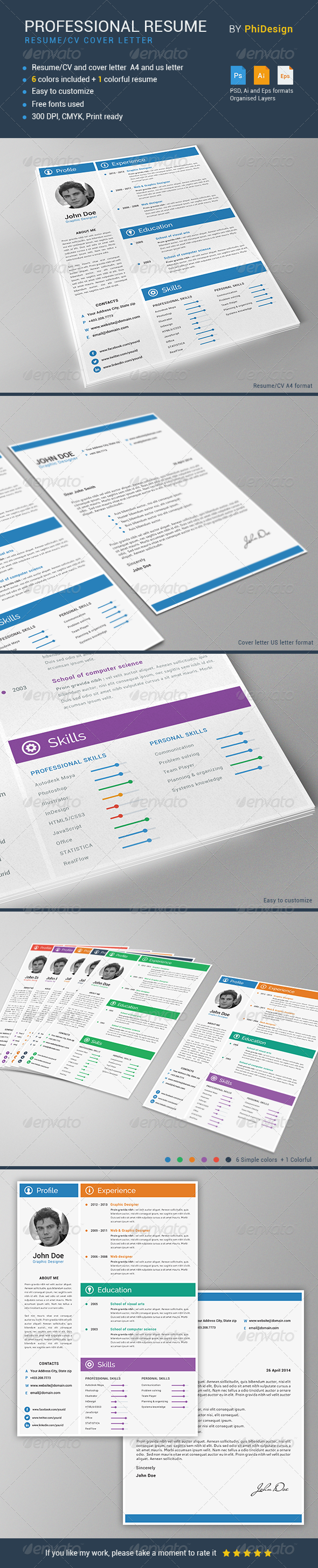 GraphicRiver Professional Resume 6488441 GraphicRiver Professional Resume 6488441