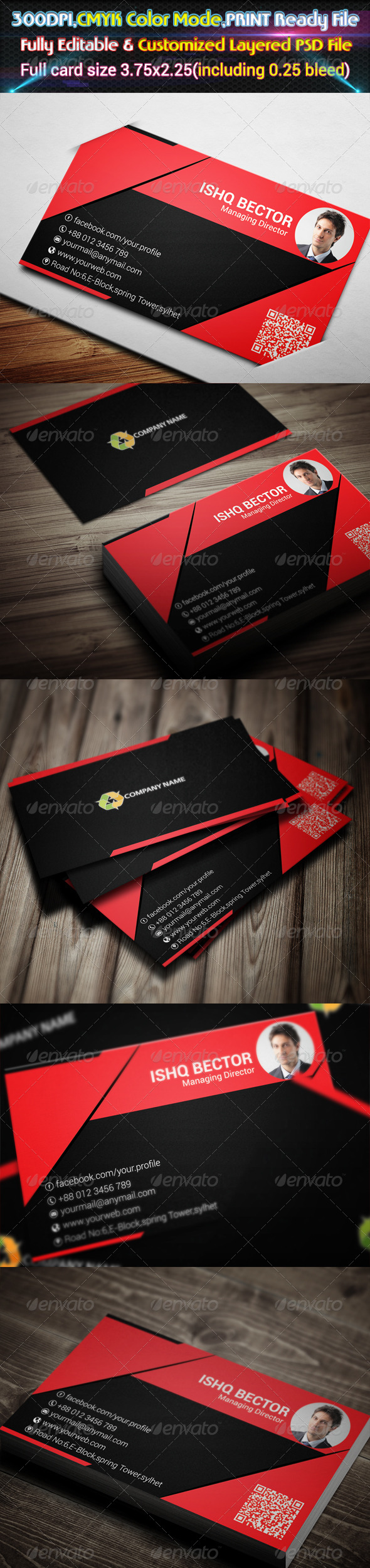 GraphicRiver Red Creative Business Card 6472110 GraphicRiver Red Creative Business Card 6472110