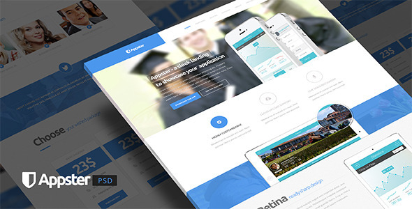 Appster - Ultimate App Landing Page PSD - Marketing Corporate