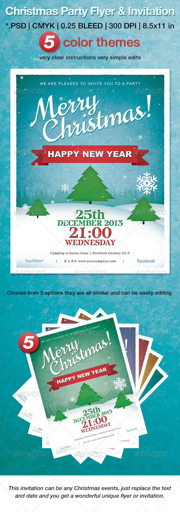 GraphicRiver Christmas Party Flyer & Invitation 6464098 GraphicRiver Christmas Party Flyer & Invitation 6464098