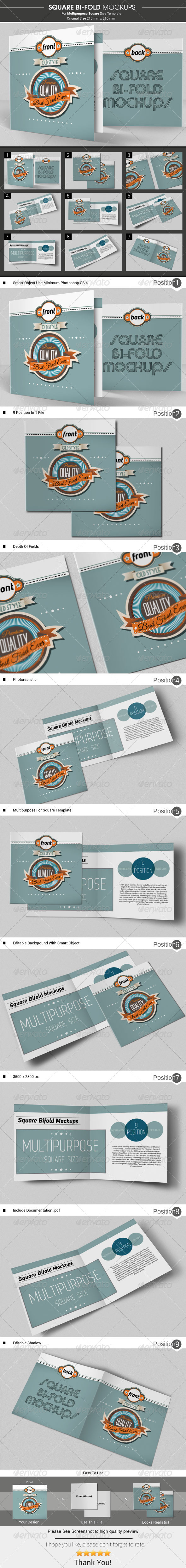 GraphicRiver Square Bi-Fold Brochure Mockups 6497042 GraphicRiver Square Bi-Fold Brochure Mockups 6497042