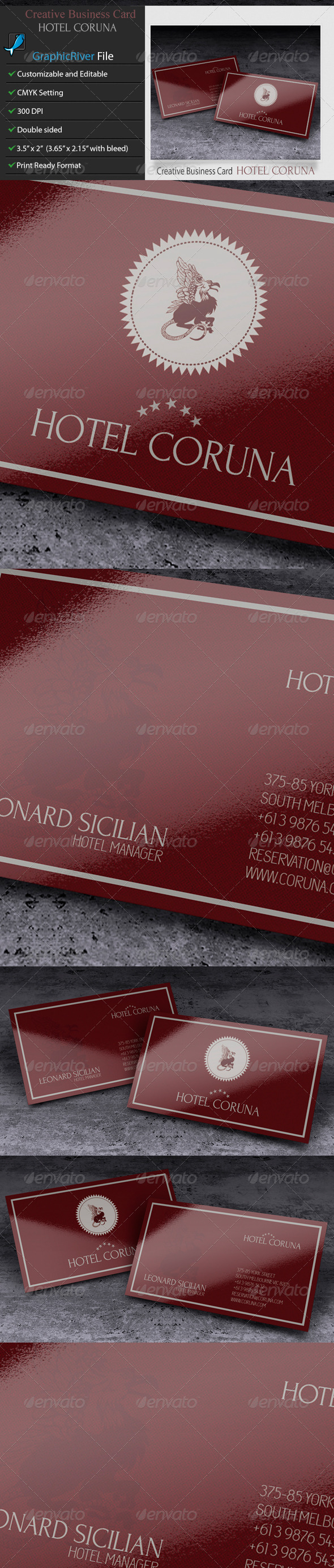 GraphicRiver Business Card Hotel Coruna 6497279 GraphicRiver Business Card Hotel Coruna 6497279