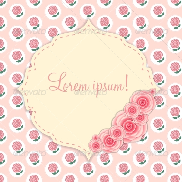 GraphicRiver Frame with Rose Flowers 6497872 GraphicRiver Frame with Rose Flowers 6497872