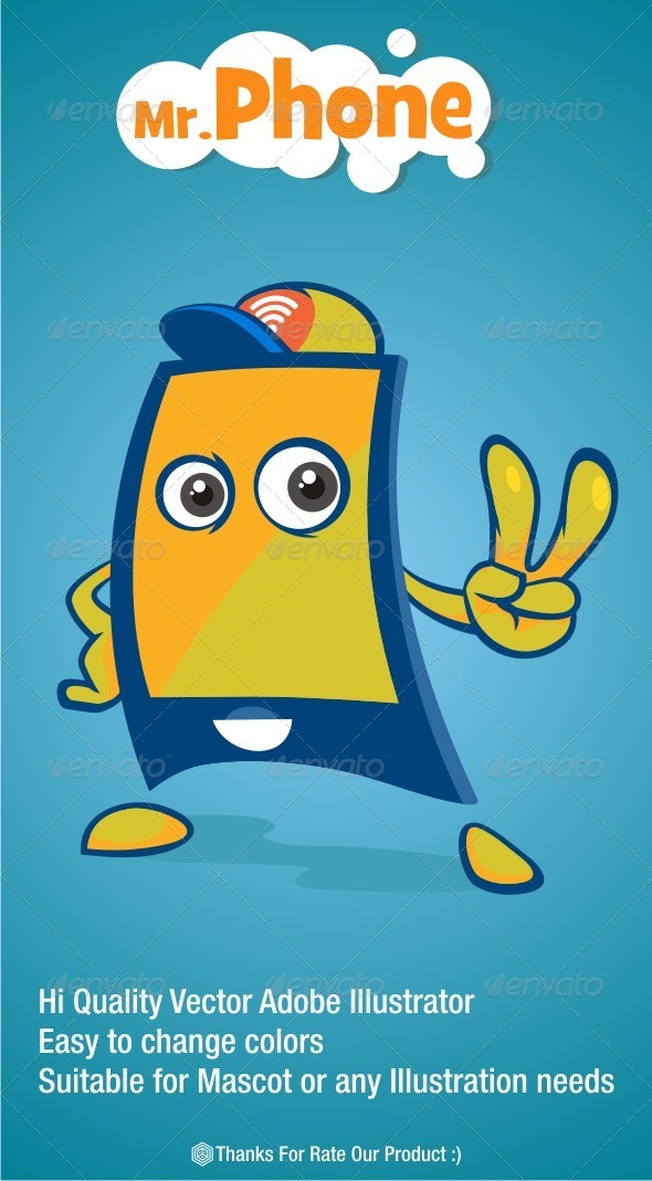 GraphicRiver Mr Phone Mascot 6505840 GraphicRiver Mr Phone Mascot 6505840