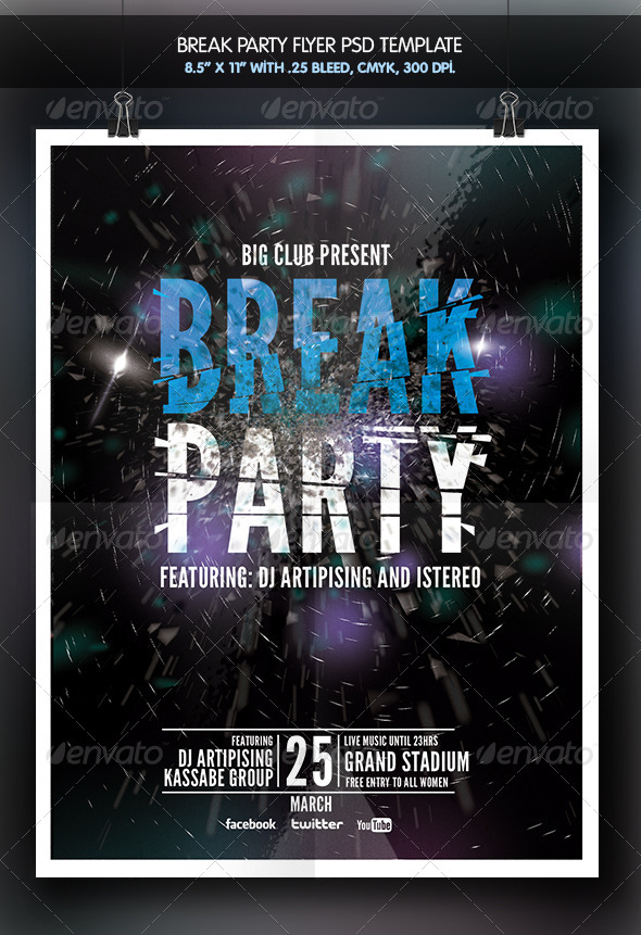 GraphicRiver Break Party Flyer 6509209 GraphicRiver Break Party Flyer 6509209
