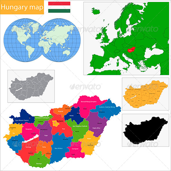GraphicRiver Hungary Map 6509293 GraphicRiver Hungary Map 6509293