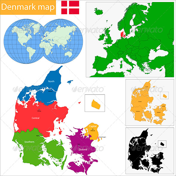 GraphicRiver Denmark Map 6509229 GraphicRiver Denmark Map 6509229