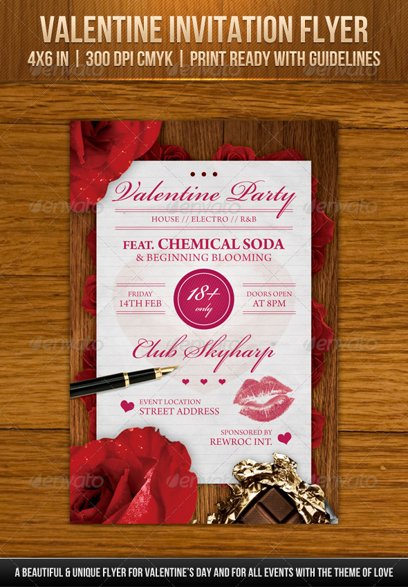 GraphicRiver Valentine Invitation Flyer 6509502 GraphicRiver Valentine Invitation Flyer 6509502