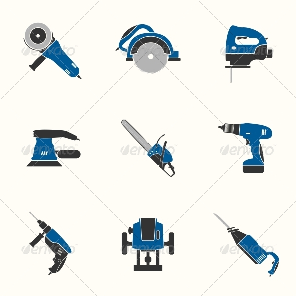 GraphicRiver Electric Tool Flat Icons Set 6511571 GraphicRiver Electric Tool Flat Icons Set 6511571