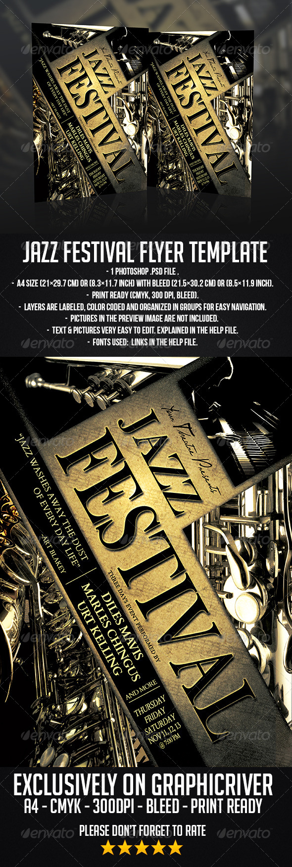 GraphicRiver Jazz Festival Flyer Template 6490682 GraphicRiver Jazz Festival Flyer Template 6490682