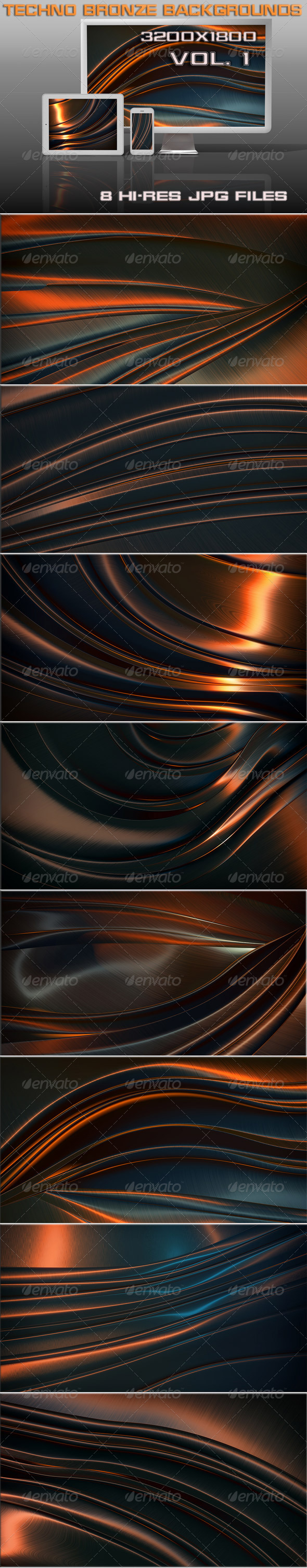 GraphicRiver Techno Bronze Backgrounds 6514251 GraphicRiver Techno Bronze Backgrounds 6514251