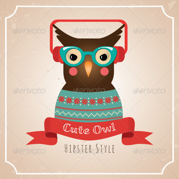 GraphicRiver Illustration of Hipster Owl 6515019 GraphicRiver Illustration of Hipster Owl 6515019