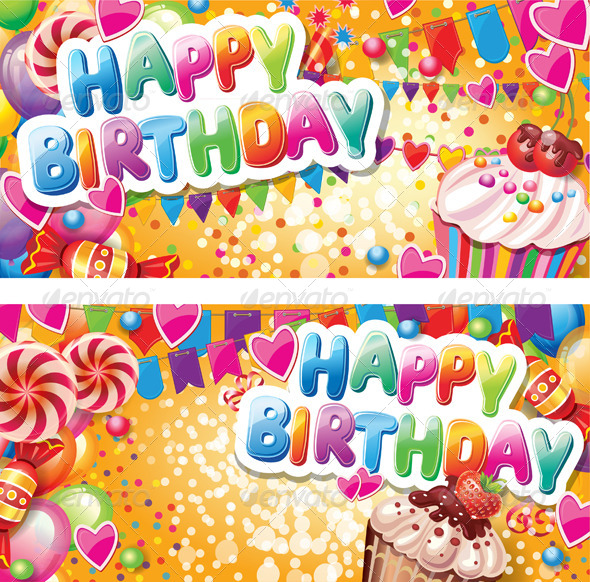 GraphicRiver Happy Birthday Vertical Cards 6515658 GraphicRiver Happy Birthday Vertical Cards 6515658