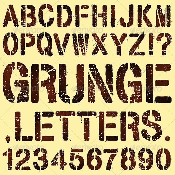 GraphicRiver Grunge Stencil Letters 6516780 GraphicRiver Grunge Stencil Letters 6516780