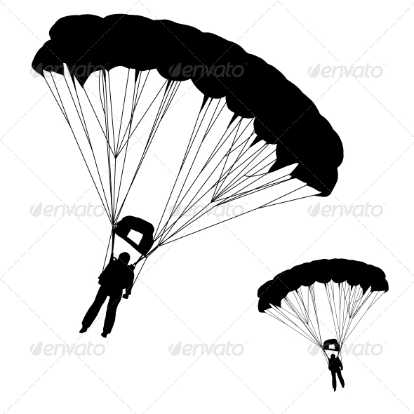 GraphicRiver Skydiver Silhouettes Parachuting 6517478 GraphicRiver Skydiver Silhouettes Parachuting 6517478