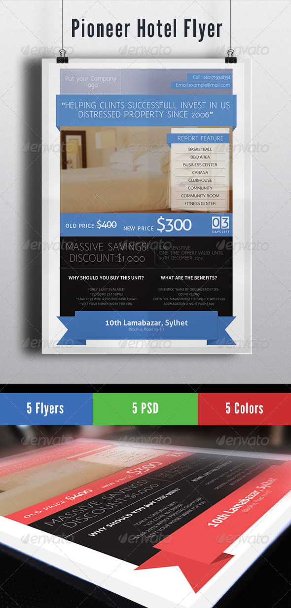 GraphicRiver Pioneer Hotel Flyer 6495645 GraphicRiver Pioneer Hotel Flyer 6495645