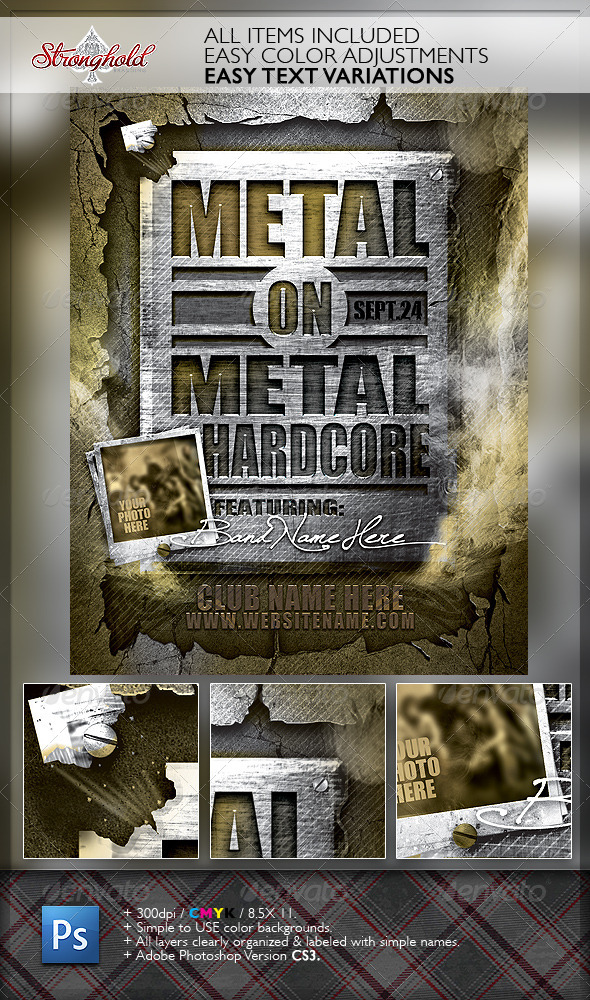 GraphicRiver Metal on Metal Hardcore Flyer Template 6521823 GraphicRiver Metal on Metal Hardcore Flyer Template 6521823
