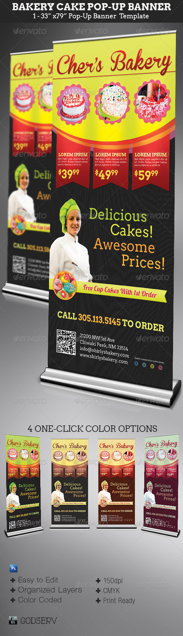 Bakery Cake Pop-Up Banner Template