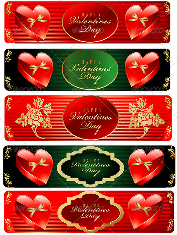 GraphicRiver Valentine s Day Banner Set 6525684 GraphicRiver Valentine s Day Banner Set 6525684