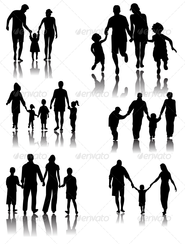 GraphicRiver Family Silhouettes Vector 6526591 GraphicRiver Family Silhouettes Vector 6526591